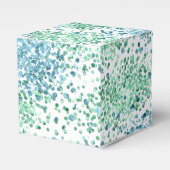 Mintgroene Aqua Blauwe Glitter Stippen Glans Bedankdoosjes (Voorkant Zijde)