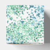 Mintgroene Aqua Blauwe Glitter Stippen Glans Bedankdoosjes (Bovenkant)