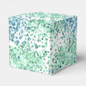 Mintgroene Aqua Blauwe Glitter Stippen Glans Bedankdoosjes (Achterkant)