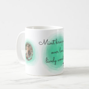 Mintgroene Aquarel Dachshund - Aangepaste Naam Koffiemok