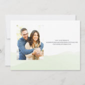 Mintgroene aquarel Save the Date kaart (Achterkant)