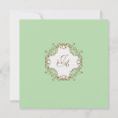 Mintgroene Barok Save the Date Kaart (Achterkant)
