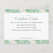 Mintgroene Botanische Cookie Verzorgingsinstructie Bedankkaart (Voorkant)