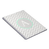 Mintgroene Chevron Monogram Notitieboek (Rechterzijde)