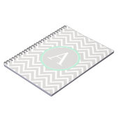 Mintgroene Chevron Monogram Notitieboek (Linkerzijde)