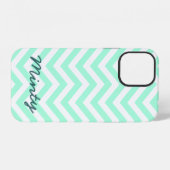 Mintgroene chevron patroon iPhone 5C hoesje iPhone 12 Hoesje (Achterkant horizontaal)