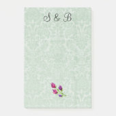 Mintgroene damasten beginletters Post-it® Notes 4  (Voorkant)