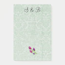 Mintgroene damasten beginletters Post-it® Notes 4 