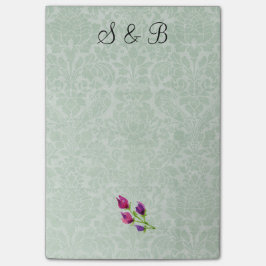 Mintgroene damasten beginletters Post-it® Notes 4 