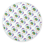 MINTGROENE DECORATIEPATRONEN KERAMISCHE KNOP (Voorkant)