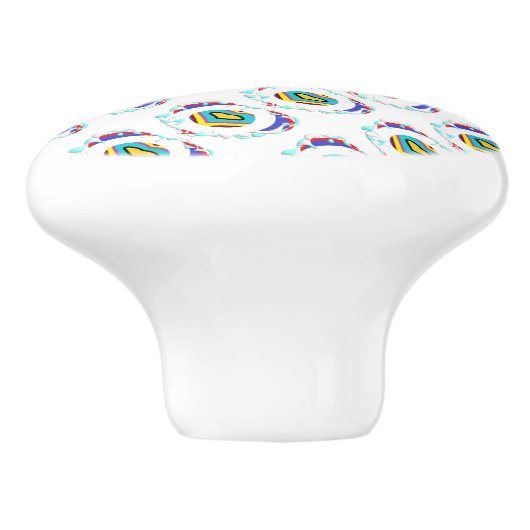 MINTGROENE DECORATIEPATRONEN KERAMISCHE KNOP (Zijkant)