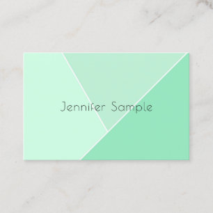 Mintgroene Elegante Moderne Minimalistische Sjablo Visitekaartje