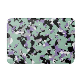 Mintgroene en paarse camouflage Camo print Badmat