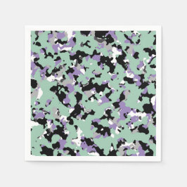 Mintgroene en paarse camouflage Camo print feest Servet
