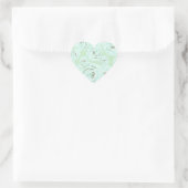 Mintgroene en turquoise frostingroosstickers hart sticker (Tas)