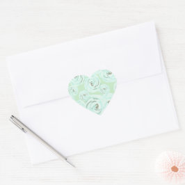 Mintgroene en turquoise frostingroosstickers hart sticker