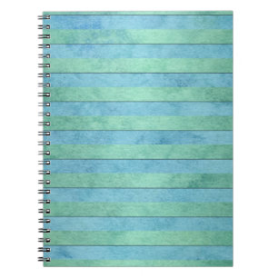 Mintgroene en turquoise pastel strepenpatroon notitieboek