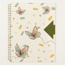 Mintgroene esthetische vlinder planner notitieboek