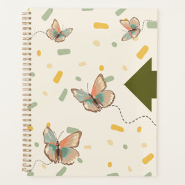 Mintgroene esthetische vlinder planner notitieboek