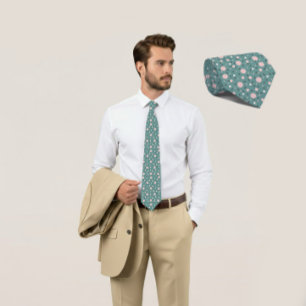 Mintgroene Geo Zeshoek & Houtskool Driehoek Tie Stropdas