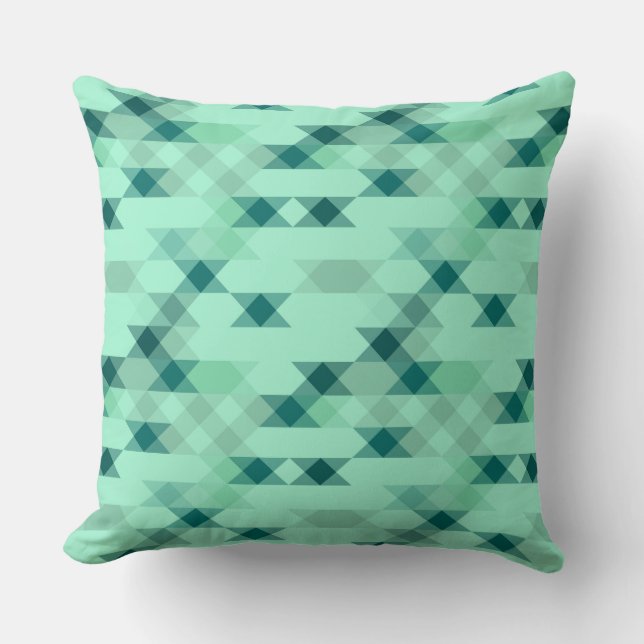 mintgroene geometrische kussen (Voorkant)