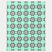 Mintgroene geometrische mandala-patroon fleece deken (Voorkant)