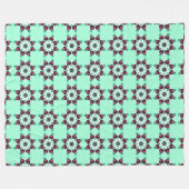 Mintgroene geometrische mandala-patroon fleece deken (Voorkant (Horizontaal))