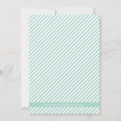 Mintgroene gestreepte save the date-aankondiging kaart (Achterkant)
