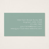 Mintgroene gouden abstracte monogram visitekaartje (Achterkant)