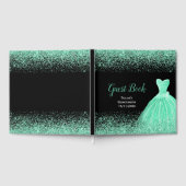 Mintgroene jurk nep glitters Quinceanera Gastenboek (Volledig)