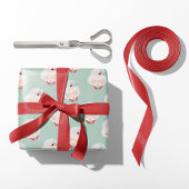 Mintgroene kerstverpakkings papier mevrouw Claus