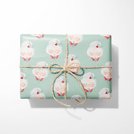 Mintgroene kerstverpakkings papier mevrouw Claus