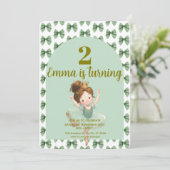 Mintgroene Kleine Prinses Bal Kaart (Staand voorkant)