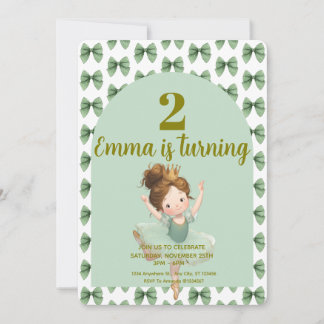 Mintgroene Kleine Prinses Bal Kaart