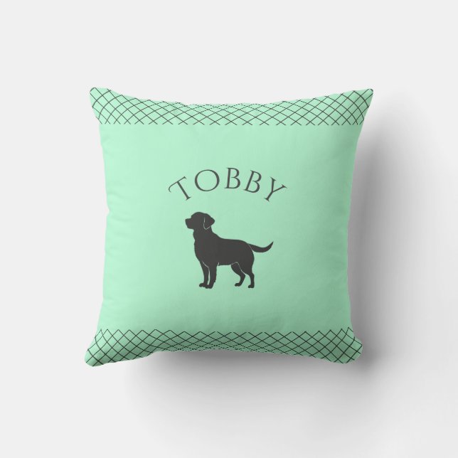 Mintgroene Labrador Retriever aangepaste match Kussen (Achterkant)