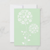 Mintgroene moderne typografie en bloemen RSVP-kaar RSVP Kaartje (Achterkant)