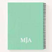 Mintgroene Monogram 3 drie letterige Initialen Mod Notitieboek (Achterkant)