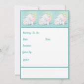 Mintgroene Olifant Jongen Meisje Baby Shower Kaart (Achterkant)