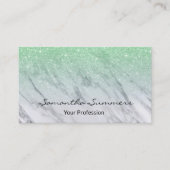 Mintgroene Ombre Glitter Marmer Aangepaste Glitter Visitekaartje (Voorkant)