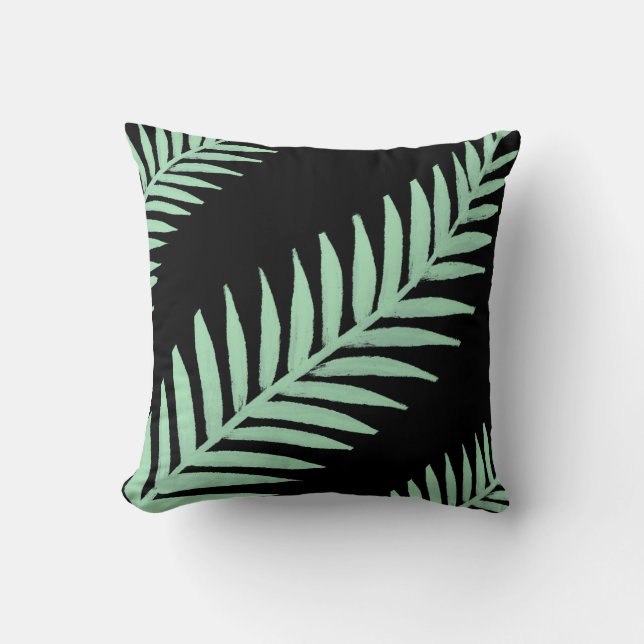 mintgroene palm kussen (Voorkant)