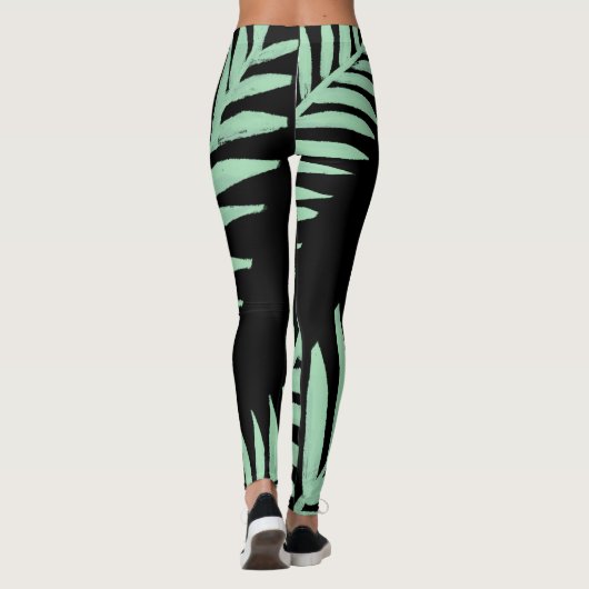 mintgroene palm leggings (Achterkant)
