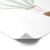 Mintgroene poster met hete luchtballon voor kinder (Hoek)