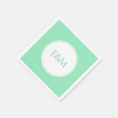 Mintgroene sjabloon monogram moderne elegant servet (Hoek)