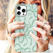 Mintgroene Strik Monogram Case-Mate iPhone Case