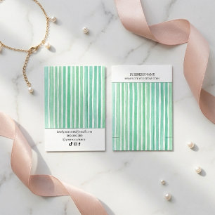 Mintgroene waterverf strepen armband display  visitekaartje