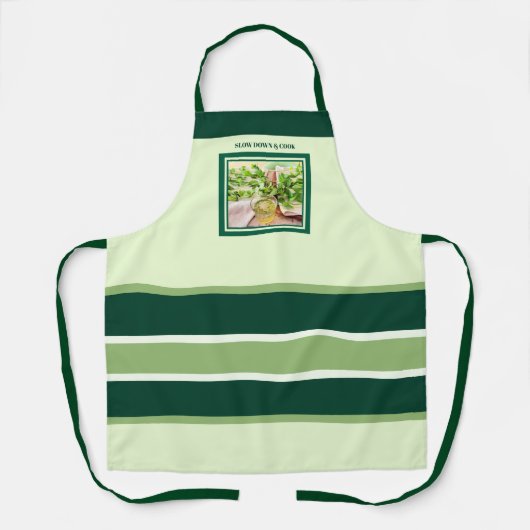 Mintgroene Welzijn & Zelfzorg Schort (Voorkant)