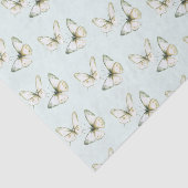 Mintgroene witte vlinders Verjaardag Tissuepapier (Detail)