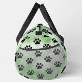 Mintgroene zwarte pootafdruk monogram personaliser plunjezak (Rechts)
