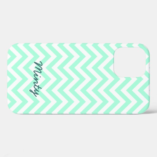 Mintig groen chevron patroon iPhone 5C case (Achterkant (horizontaal))