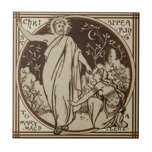Minton "Christus verschijnt tegen Mary Magdalene"  Tegeltje (Voorkant)